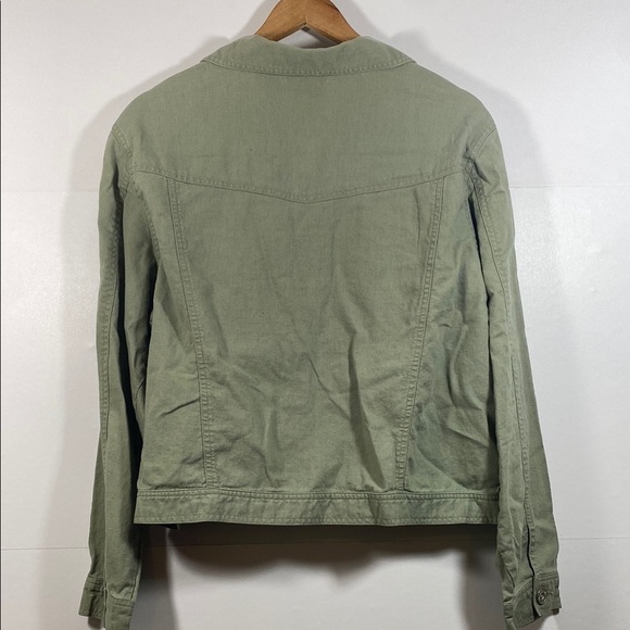 Bill Blass Linen Cotton Blend Lightweight Utility Jacket with Denim Styling - Picture 5 of 6